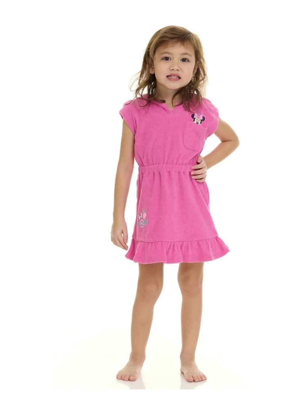 NWT girl Pink Minnie Mouse One-Piece Swimsuit with matching coverup size 3t